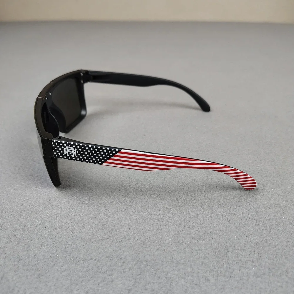 Rebel Reaper Sunglasses Blue Mirror Heat Wave Style Black Frame Surfer Biker NEW